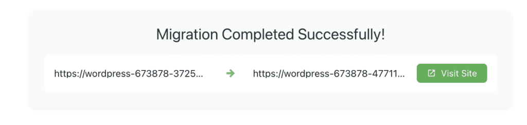 Migration complete message 